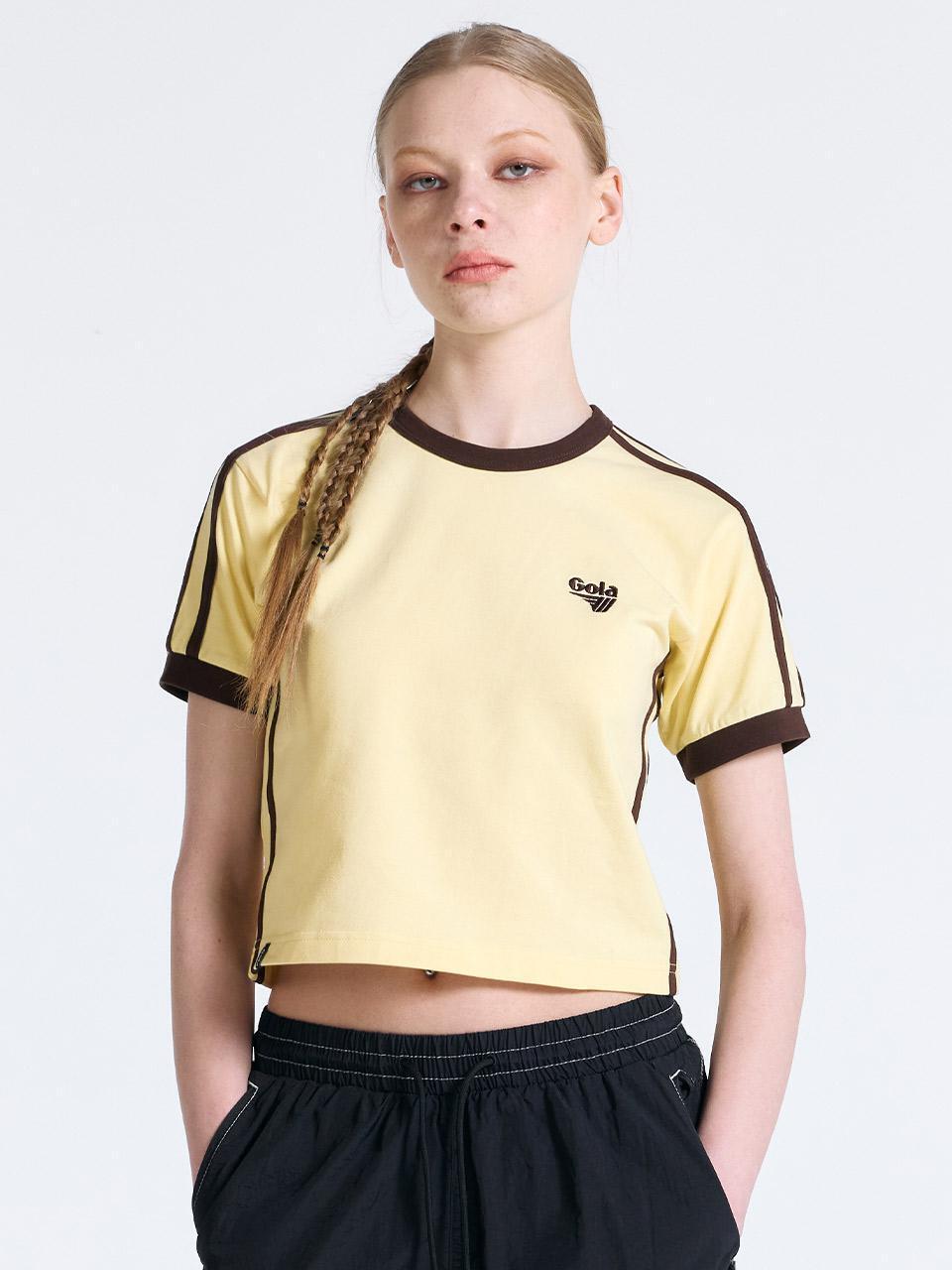 W TRACK POINT RINGER T-SHIRT [YELLOW]