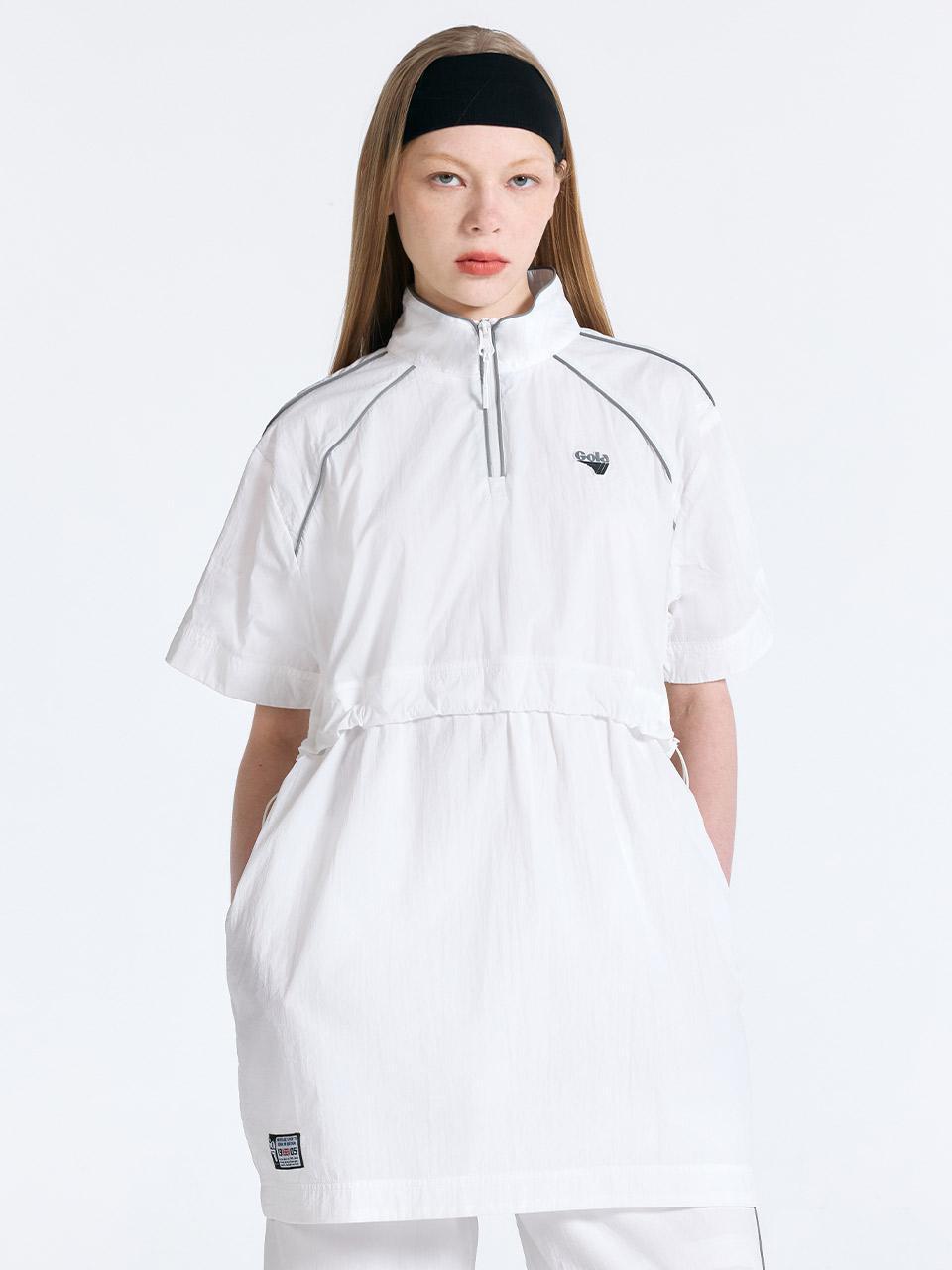 W PIPING LINE ONEPIECE [WHITE]